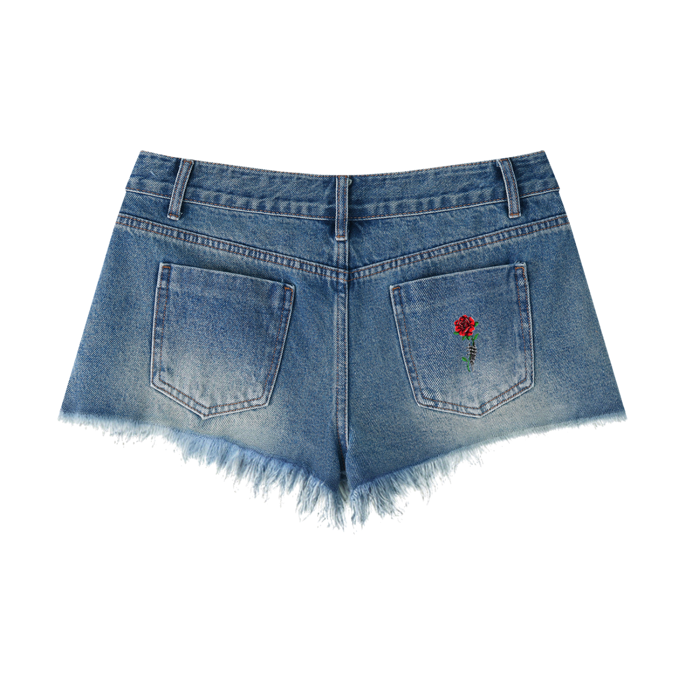 Women's Vintage Wash Raw Hem Denim Shorts