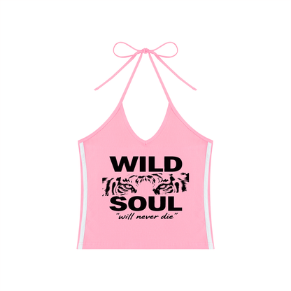 Tiger Eyes Halter Crop Tank Top
