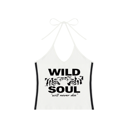 Tiger Eyes Halter Crop Tank Top