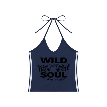 Tiger Eyes Halter Crop Tank Top