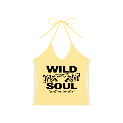Tiger Eyes Halter Crop Tank Top
